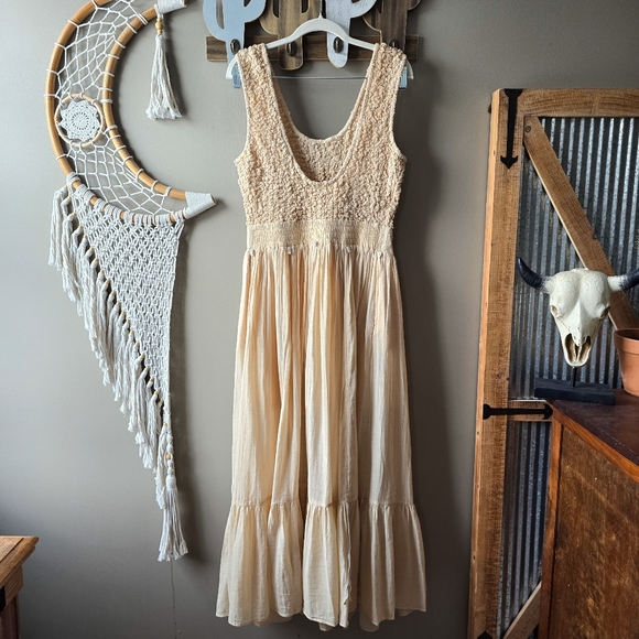Free People Exotic Escape Convertible Maxi Dress Semolina Nwt - Picture 10 of 12